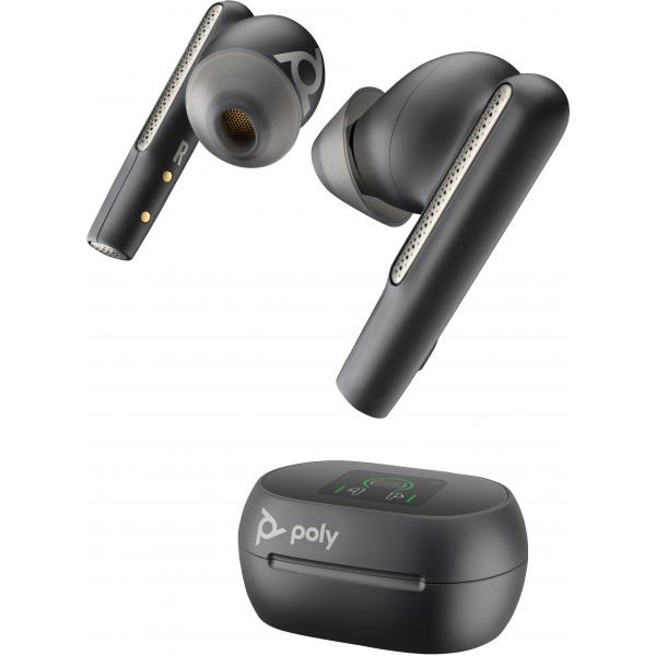 Voyager Free 60+ UC Carbon - Black Earbuds +BT700 USB-A - Adapter +Touchscreen Charge Case