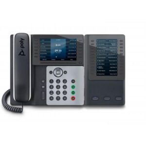 Poly Edge E500 - VoIP phone with caller ID/call waiting - 3-way call capability - SIP, SDP - 48 lines - midnight blue, white - Versione UK