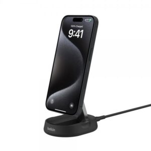 Belkin WIA008MYBK Caricabatterie per dispositivi mobili Cuffie, Smartphone Nero AC Carica wireless Ricarica rapida Interno (BOOST CHARGE PRO CONVERTIBLE - QI2 15W CHARGING STAND W/PSU BL)