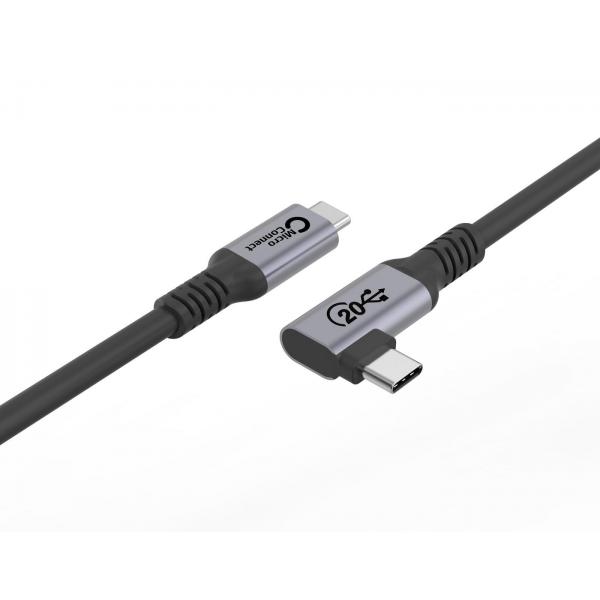 Microconnect USB3.2CC5-A cavo USB USB 3.2 Gen 2x2 5 m USB C Nero (Premium USB-C cable 5m - 20Gbps, 100W, USB 3.2 Gen - 2x2, Angled - Warranty: 300M)