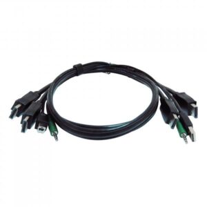 Black Box SKVMCBL-2DP-06TAA cavo per tastiera, video e mouse Nero 1,8 m (6 ft KVM USB Dual DisplayPort Cable with Audio - TAA Complia [1Year warranty])