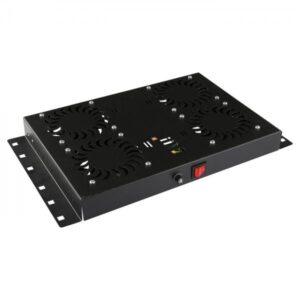 Lanview RAF120BL-UK porta accessori (4 FANS, ANALOG THERMOSTAT - CONTROLLED FAN MODULE BLACK - UK plug - Warranty: 24M)
