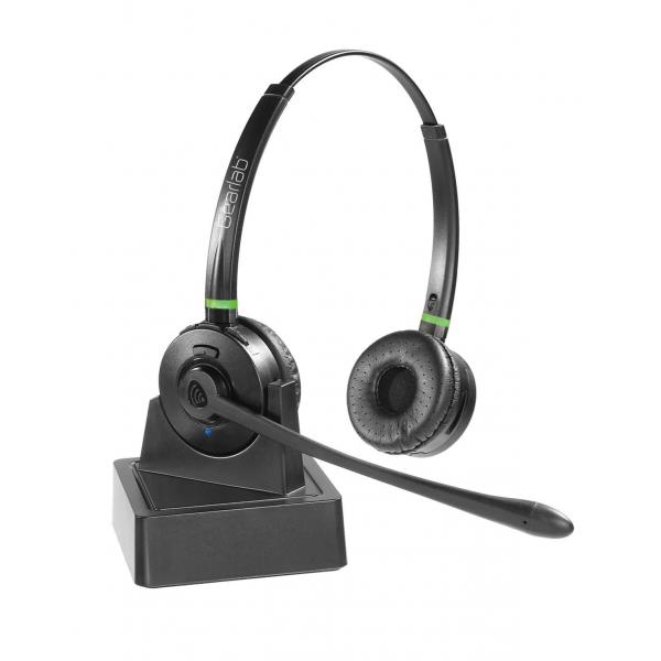 eSTUFF GLB245500 cuffia e auricolare Wireless A Padiglione Ufficio Bluetooth Nero (G4550 Bluetooth Office - Headset Binaural headset with - noice-cancelling microphone and integrated busylight Binaural headset with - Warranty: 24M)