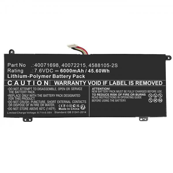 CoreParts MBXTO-BA0066 ricambio per laptop Batteria (Laptop Battery for Toshiba - 46Wh Li-ion 7.6V 6000mAh - Black 46Wh Li-ion 7.6V 6000mAh Black for Satellite Pro C50-H-106, C40-G-11G, - Warranty: 12M)
