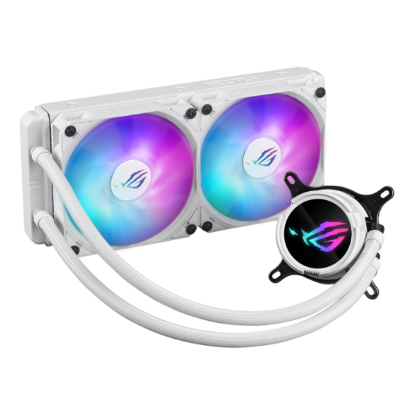 ASUS ROG Strix LC III 240 ARGB White Edition Processore Kit di raffreddamento a liquido 12 cm Bianco (Asus ROG STRIX LC III 240 ARGB White Liquid CPU Cooler, 240mm, 7th Gen v2 Asetek Pump, ARGB Fans, Rotatable Water Block)