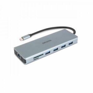 DICOTA D32065 hub di interfaccia USB 3.2 Gen 1 [3.1 Gen 1] Type-C Argento (USB-C 13-IN-1 DOCKING STATION - 4K HDMI/DP PD 100W)