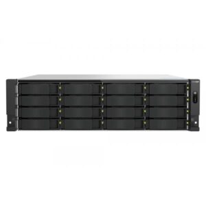 QNAP TS-h1677AXU-RP NAS Armadio [3U] AMD Ryzen™ 7 32 GB DDR5 192 TB HDD QNAP QTS Alluminio, Nero (QNAP TS-H1677AXU-RP-R7-32G 192TB [Seagate Exos] 3U 16-bay 3.5 SATA HDD NAS; AMD Ryzen 7000 series 8C16T [boost up to 5.3 GHz]; 32GB DDR5 non-ECC RAM [max. 128GB total]; 2x M.2 2280 PCIe Gen5 x2 slots for SSD cache; 2x 10GBASE-T + 2x 2.5 GbE RJ45; 3 x PCIe Gen 4 expansion slots; 2 x 550W redundant power supply; with rail kit. Support rail kit RAIL-B02. [3Years warranty])