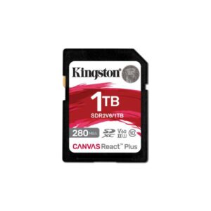 Kingston Technology 1TB Canvas React Plus SDXC UHS-II 280R/150W U3 V60 for Full HD/4K (KTC 1TB SDXC Canvas V60 SD)