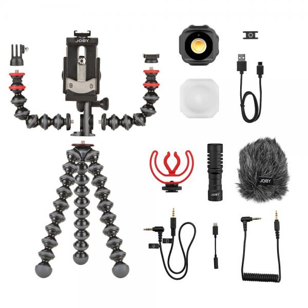 Joby JB01645-BWW treppiede Smartphone/macchina fotografica digitale 3 gamba/gambe Nero, Rosso (Joby GorillaPod Mobile Vlogging Kit -)