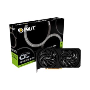 Palit GeForce RTX 4060 Infinity 2 OC NVIDIA 8 GB GDDR6 (Palit RTX4060 Infinity 2 OC, PCIe4, 8GB DDR6, HDMI, 3 DP, 2565MHz Clock, 0dB Mode, Overclocked)