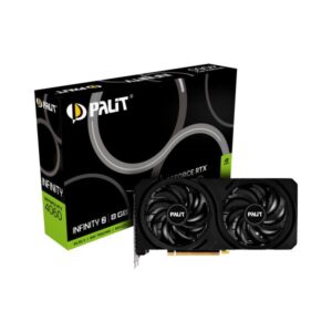 Palit GeForce RTX 4060 Infinity 2 NVIDIA 8 GB GDDR6 (Palit RTX4060 Infinity 2, PCIe4, 8GB DDR6, HDMI, 3 DP, 2460MHz Clock, 0dB Mode)