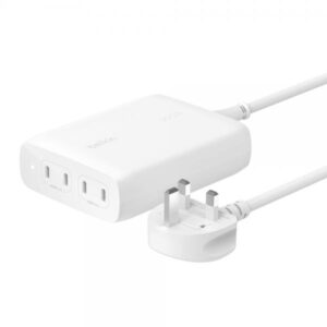 Belkin WCH015MYWH Caricabatterie per dispositivi mobili Universale Bianco AC Ricarica rapida Interno (BOOSTCHARGE PRO 4-PORT USB-C - GAN CHARGER 200W)