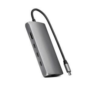 Satechi ST-P8KEM replicatore di porte e docking station per laptop Cablato USB 3.2 Gen 1 [3.1 Gen 1] Type-C Grigio (Satechi USB-C Multiport Adapter 8K wit)