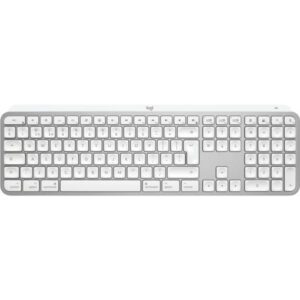 Logitech MX Keys S for Mac tastiera Ufficio RF senza fili + Bluetooth QWERTY Inglese UK Alluminio, Bianco (MX Keys S for Mac - PALE GREY - UK) - Versione UK