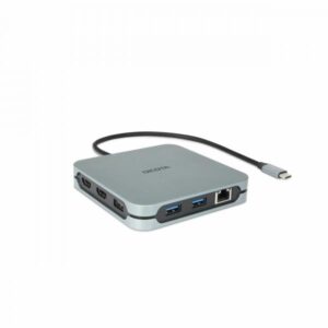 DICOTA D32057 hub di interfaccia USB tipo-C 10000 Mbit/s Argento (USB-C 10-IN-1 DOCKING STATION - 8K HDMI PD 100W)