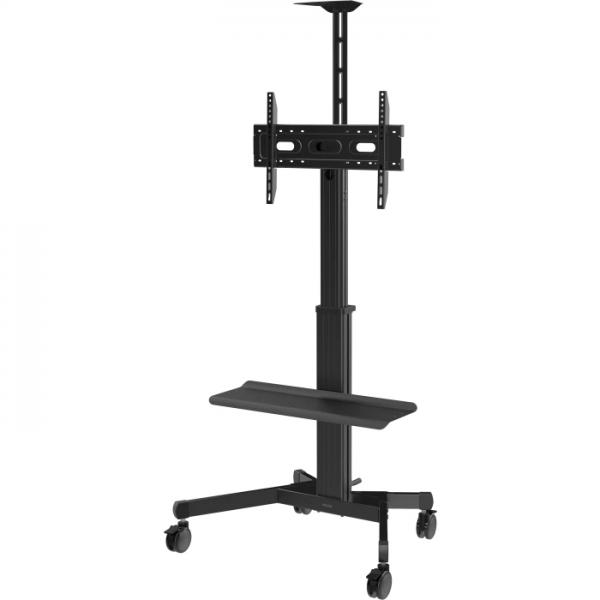 Vision VFM-F22 Supporto TV a parete 2,03 m [80] (Aluminium construction - Trolley fits displays 31-80 with VESA sizes up to 600 x 400 - rotates portrait to landscape - crank handle adjusts height - tilt adjustment - Large shelf for laptop or video bar included - VC shelf included - 100 mm premium all l)