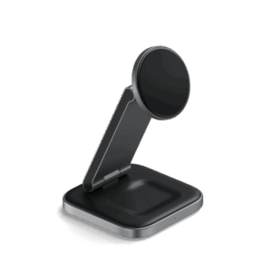 Satechi ST-Q31FM-EA Caricabatterie per dispositivi mobili Cuffie, Smartphone, Orologio intelligente Grigio, Nero USB Carica wireless Interno (Satechi 3-in-1 Charging Stand [SpcGry])
