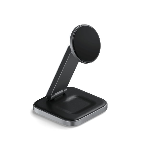 Satechi ST-Q21FM Caricabatterie per dispositivi mobili Cuffie, Smartphone Grigio USB Carica wireless Interno (Satechi 2-in-1 Foldable Qi2 Wireless C)