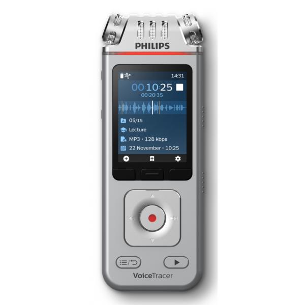 Philips DVT4115 Digital Voice Tracer Flash card Cromo, Argento (Philips DVT4115 8GB Digital Voice Tracer)