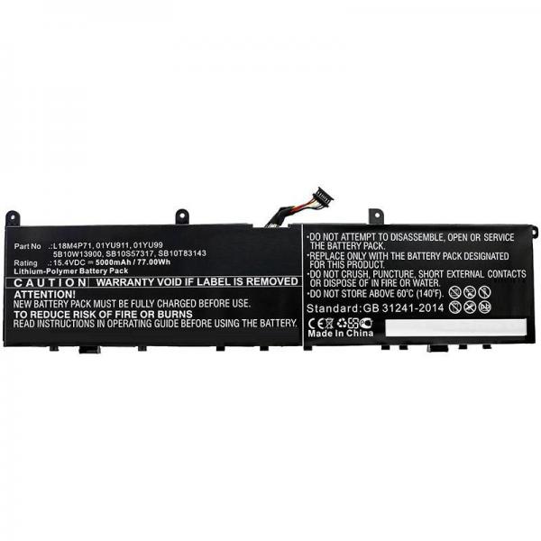 CoreParts MBXLE-BA0277 ricambio per laptop Batteria (Laptop Battery for Lenovo - 79.77Wh Li-Pol 15.4V 5180mAh - Black 77Wh Li-Pol 15.4V 5000mAh Black for Lenovo Notebook, Laptop ThinkPad P1 - Warranty: 12M)