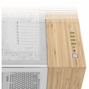 Corsair CC-9011284-WW computer case Midi Tower Bamboo, Bianco (Corsair 6500X Dual Chamber Gaming Case w/ Glass Side & Front, ATX, Mesh Panels, USB-C, Asus BTF Compatible, White/Bamboo Wood)
