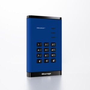 iStorage diskAshur3 HDD disco rigido esterno 5 TB USB tipo-C 3.2 Gen 1 [3.1 Gen 1] Blu (diskAshur3 HDD 256-bit 5TB - Blue)