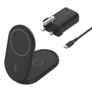 Belkin WIZ028MYBK Caricabatterie per dispositivi mobili Nero (15W 2in1 Folding Wireless Stand Blk)