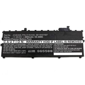 CoreParts 01AV494-CP ricambio per laptop Batteria (Laptop Battery, 55Wh Li-Pol - 11.58V 4800mAh, Black, - 01AV494 for Lenovo ThinkPad X1 Carbon 2017 - Warranty: 12M)