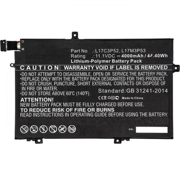 CoreParts 01AV463-CP ricambio per laptop Batteria (Laptop Battery, 44Wh Li-ion - 11.1V 4000mAh, Black, 01AV463 - for Lenovo ThinkPad L480 - Warranty: 12M)