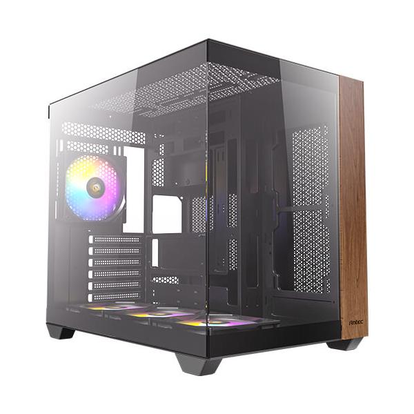 Antec CX800 Midi Tower Nero, Legno (Antec CX800 Wood ARGB Mid-Tower PC Case - 270' Panoramic View, Tempered Glass, 9 Fan Positions, USB Type-C)