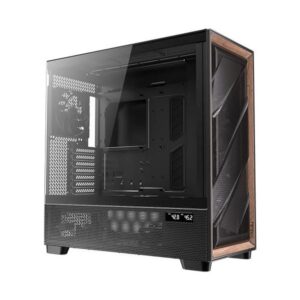Antec FLUX PRO EUV Full Tower Nero, Legno (Antec Flux PRO Full Tower PC Case with Tempered Glass, Black/Wood, 6 Pre-Installed Fans, USB Type-C, E-ATX/ATX/mATX/mITX Compatibility)