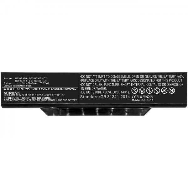 CoreParts MBXCL-BA0035 ricambio per laptop (Battery 57.72Wh Li-ion 11.1V - 5200mAh, Black for Clevo - Notebook, Laptop - Warranty: 12M)