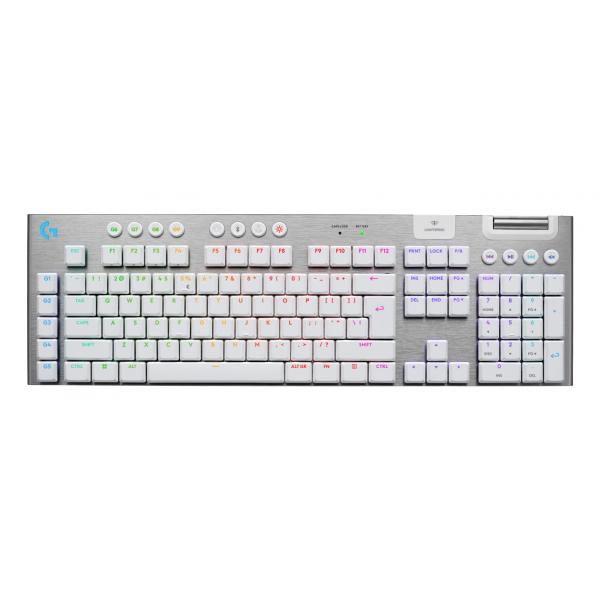 Logitech G G915 X LIGHTSPEED tastiera Giocare USB + RF Wireless + Bluetooth QWERTY US International Bianco (G915 X LIGHTSPEED WRLS G KB - WHITE-US INTL-EMEA28I-935) - Versione Tedesca