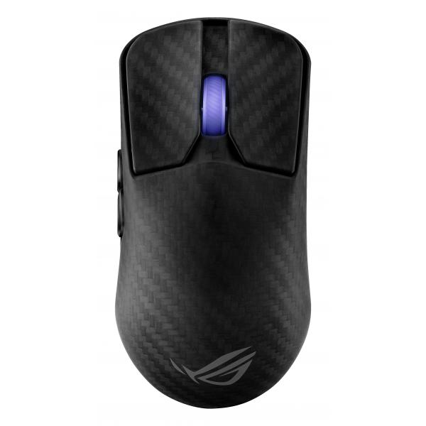ASUS ROG Harpe Ace Extreme mouse Gaming Mano destra RF Wireless + Bluetooth + USB Type-A Ottico 42000 DPI (Asus ROG Harpe Ace Extreme Gaming Mouse, Wireless/Bluetooth/USB, Ultralight 47g, Carbon Fiber, 42000 DPI, Esports Approved)