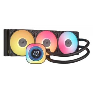 Corsair iCUE LINK TITAN 360 RX LCD Processore Raffreddatore d'aria 12 cm Nero 1 pz (Corsair iCUE LINK TITAN 360 RX LCD RGB Liquid CPU Cooler, RX120 RGB Magnetic Dome Fans, Personalised LCD Screen, iCUE LINK Hub Included, Black)