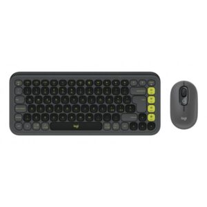 Logitech 920-013115 tastiera Mouse incluso Universale Bluetooth QWERTY Indiano Grafite, Verde (POP ICON COMBO MOUSE AND KB - GRAPHITE - ITA - MEDITER-412) - Versione Tedesca