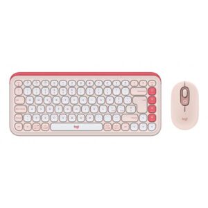 Logitech 920-013117 tastiera Mouse incluso Universale Bluetooth QWERTY Italiano Rosa, Bianco (POP ICON COMBO MOUSE AND KB - ROSE - ITA - MEDITER-412) - Versione Tedesca