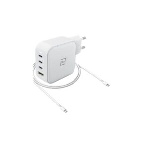 Tucano MA-GAN100-EU-W Caricabatterie per dispositivi mobili Universale Bianco AC Ricarica rapida Interno (GAN WALL CHARGER WEI - 100W 1X USB-A / 3X USB-C)