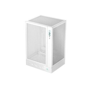 DeepCool R-CH170-WHNPI0D-G-1 computer case Tower Bianco (Deepcool CH170 Digital White Mini-ITX Case - High Airflow, Supports Water Cooling, Ultra-Quiet Operation, Compact Design for Efficient Space Management)