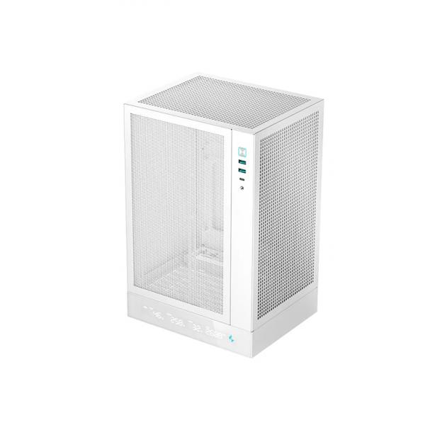 DeepCool R-CH170-WHNPI0D-G-1 computer case Tower Bianco (Deepcool CH170 Digital White Mini-ITX Case - High Airflow, Supports Water Cooling, Ultra-Quiet Operation, Compact Design for Efficient Space Management)