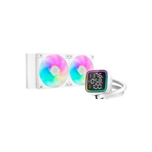 DeepCool LD240 Processore Raffreddatore di liquidi tutto in uno 12 cm Bianco 1 pz (DeepCool LD 240 AIO Liquid CPU Cooler, White, Universal Socket, 240mm Radiator, PWM 2400RPM Cooling Fans, Addressable RGB LED Lighting, Fully Customizable Infinity Mirror Cap Design, Digital Display,)