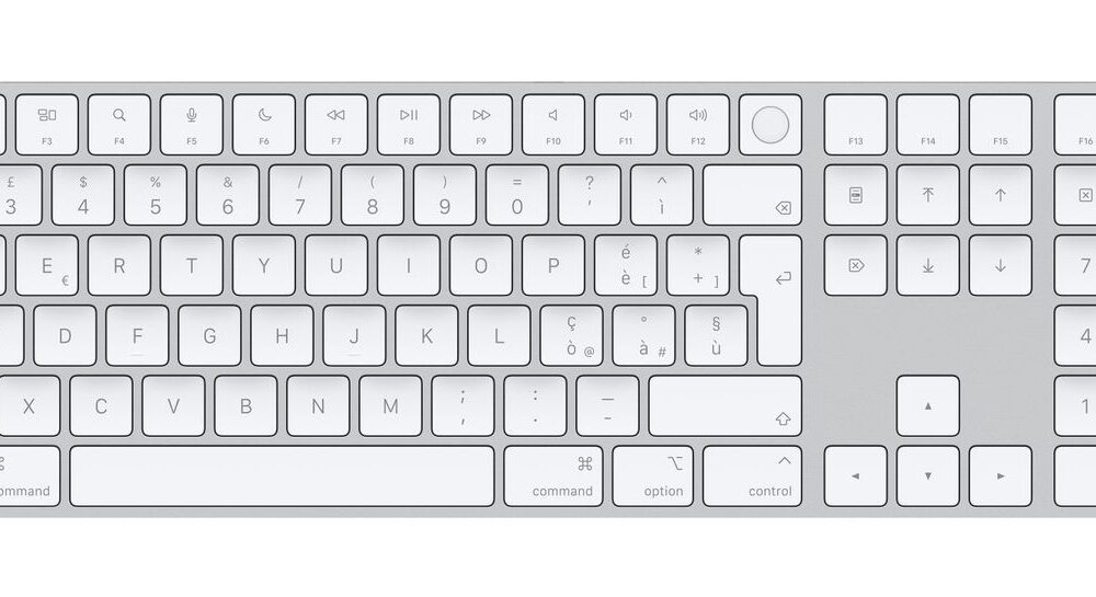 Apple Magic tastiera Universale USB + Bluetooth QWERTY Italiano Bianco (MAGIC KEYBOARD NUMERIC - ITALIAN WHITE) - Versione UK