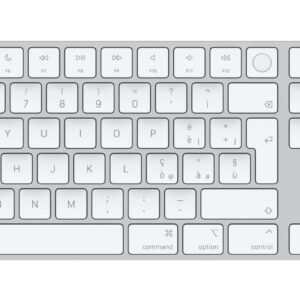 Apple Magic tastiera Universale USB + Bluetooth QWERTY Italiano Bianco (MAGIC KEYBOARD NUMERIC - ITALIAN WHITE) - Versione UK