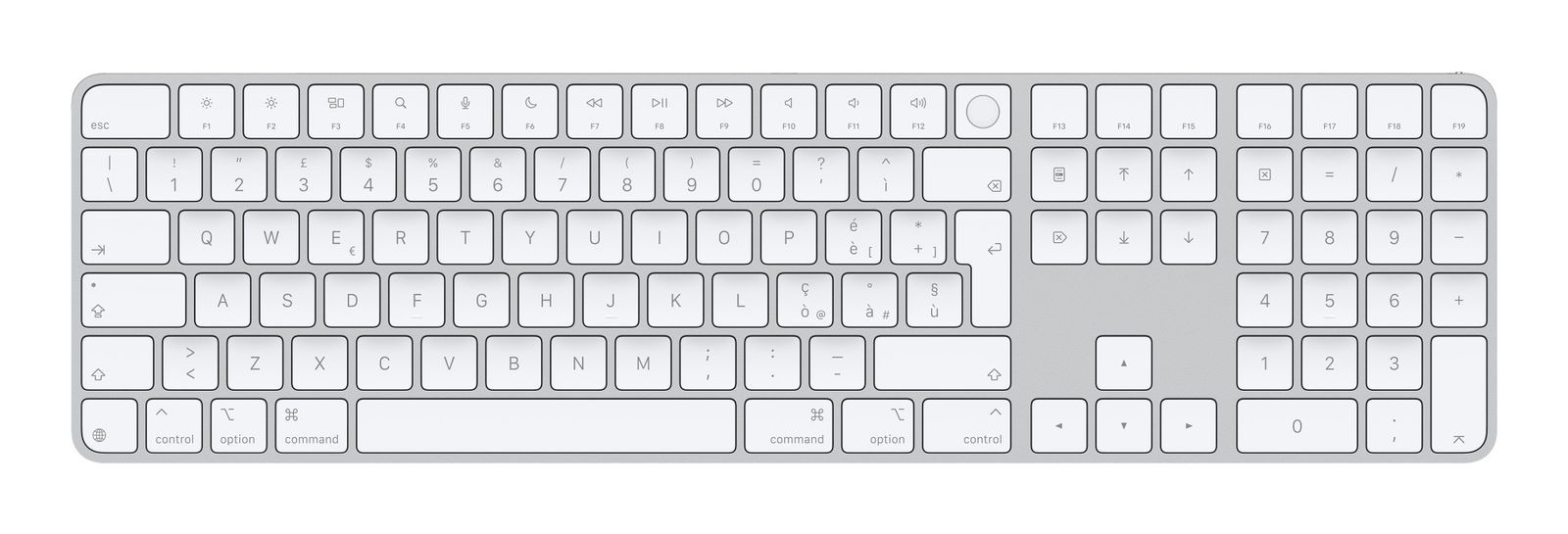 Apple Magic tastiera Universale USB + Bluetooth QWERTY Italiano Bianco (MAGIC KEYBOARD NUMERIC - ITALIAN WHITE) - Versione UK