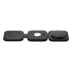 Belkin BoostCharge Pro Cuffie, Smartphone, Orologio intelligente Nero USB Carica wireless Ricarica rapida Interno (BOOST CHARGE PRO QI2 3IN1 - MAGN REISELADEGERT 15W SCHWARZ)
