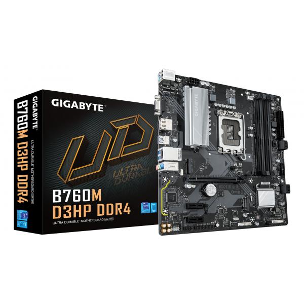 GIGABYTE B760M D3HP DDR4 Scheda Madre - Supporta CPU Intel Core di 14a Generazione, VRM Digitale a 4+1+1 Fasi, fino a 5333MHz DDR4 [OC], 2xPCIe 4.0 M.2, GbE LAN, USB 3.2 Gen1 (Gigabyte B760M D3HP DDR4 Intel 1700 Socket Motherboard, Micro-ATX, 4x DDR4 Slots, 2x M.2 Sockets, 1x USB-C Port, GbE LAN, 1x D-Sub / 1x DisplayPort / 1x HDMI Port)