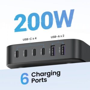 AGI 40915 ricambio per cellulare Batteria Nero (NEXODE GAN 200W DESKTOP CHARGER 6-PO)