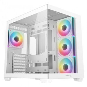 DeepCool CG530 4F WH Midi Tower Bianco (DeepCool CG530 4F Mid-Tower Case with Tempered Glass Panels, 4 Pre-Installed ARGB Fans, and Optimal Airflow Support, White)