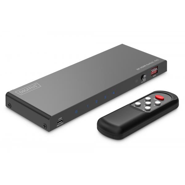 Digitus Commutatore HDMI 8K, 4x1 (8K HDMI SWITCH 4X1 - 8K/60HZ [4:4:4]EDID CONTROL)