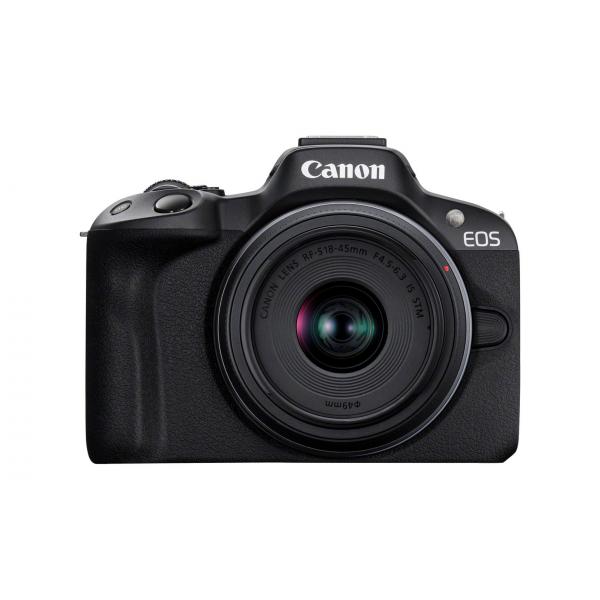 Canon EOS R50, Black + RF-S 18-45mm F4.5-6.3 IS STM Kit MILC 24,2 MP CMOS 6000 x 4000 Pixel Nero (EOS R50, Black + RF-S 18-45mm F4.5-6.3)